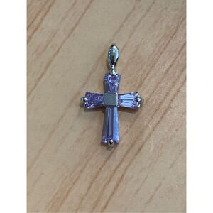 Crystal Cross Sterling Silver Jewelry Charm